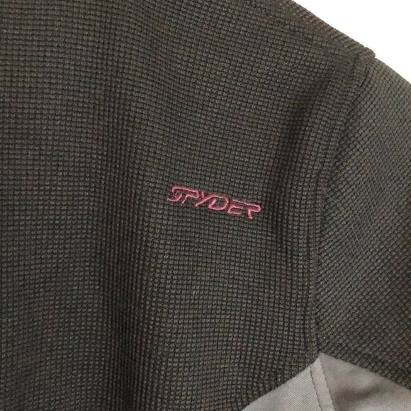 Spyder Full Zip Core Sweater Jacket Black Gray - Picture 6 of 7